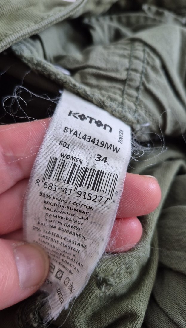 Yeşil Kadın Kot Pantolon Midi Boy - Görsel 4