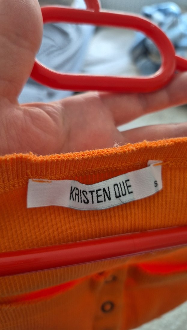 Düğmeli Turuncu penye Kadın Atlet - Görsel 3