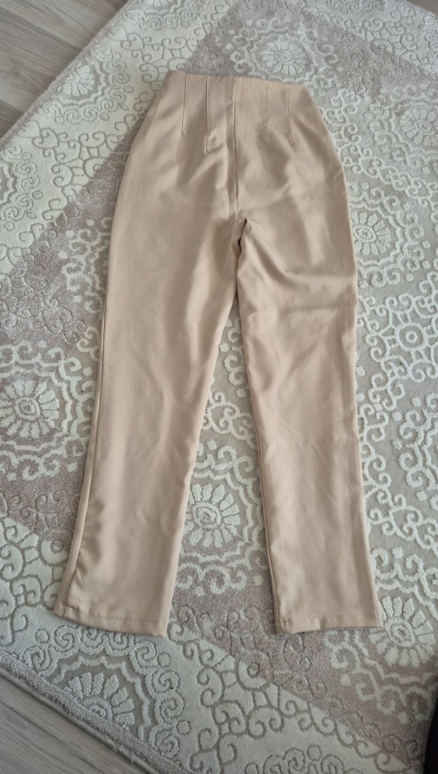 Bej Kadın  Kumaş Pantolon - Görsel 2