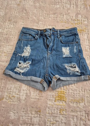 Bağcıklı Salaş Mini Mavi Denim Şort