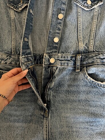 Zara zara denim elbise