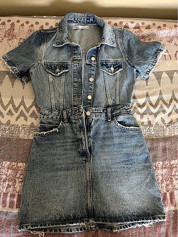 zara denim elbise