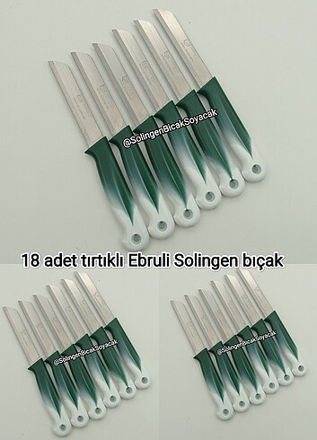 Solingen 18 tırtıkli ebruli elegans bıçak