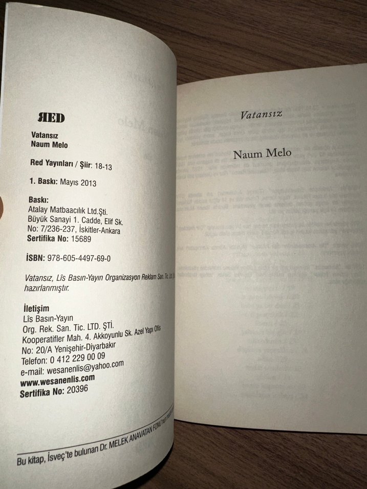 Naum Melo - Vatansız - Görsel 4