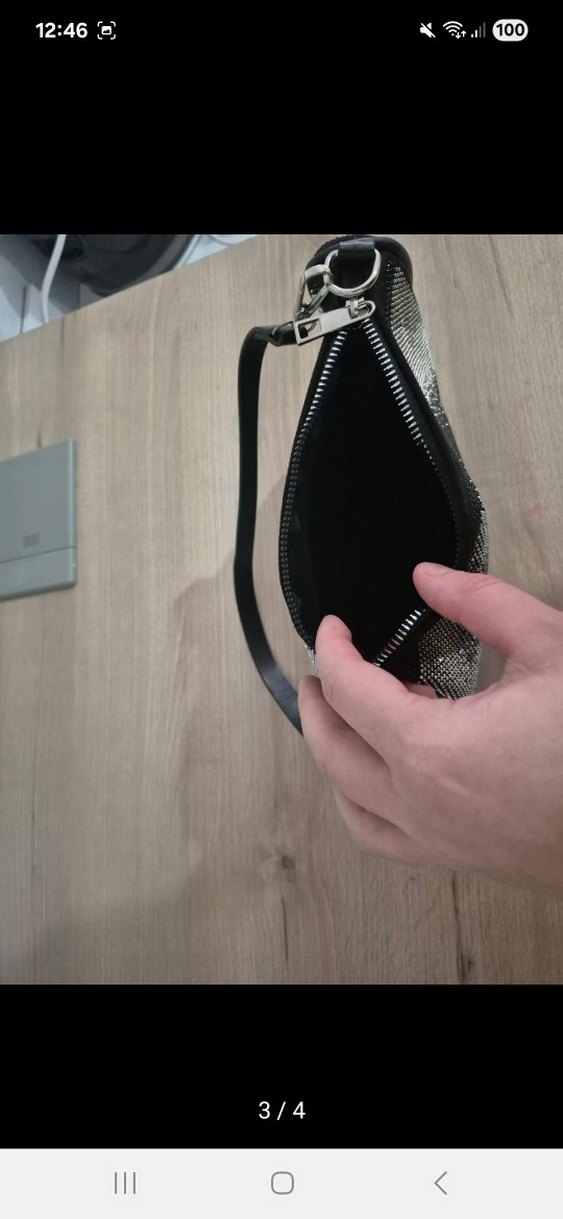 Gri Pul Detaylı Yılan Desenli Kadın Çanta - Görsel 3