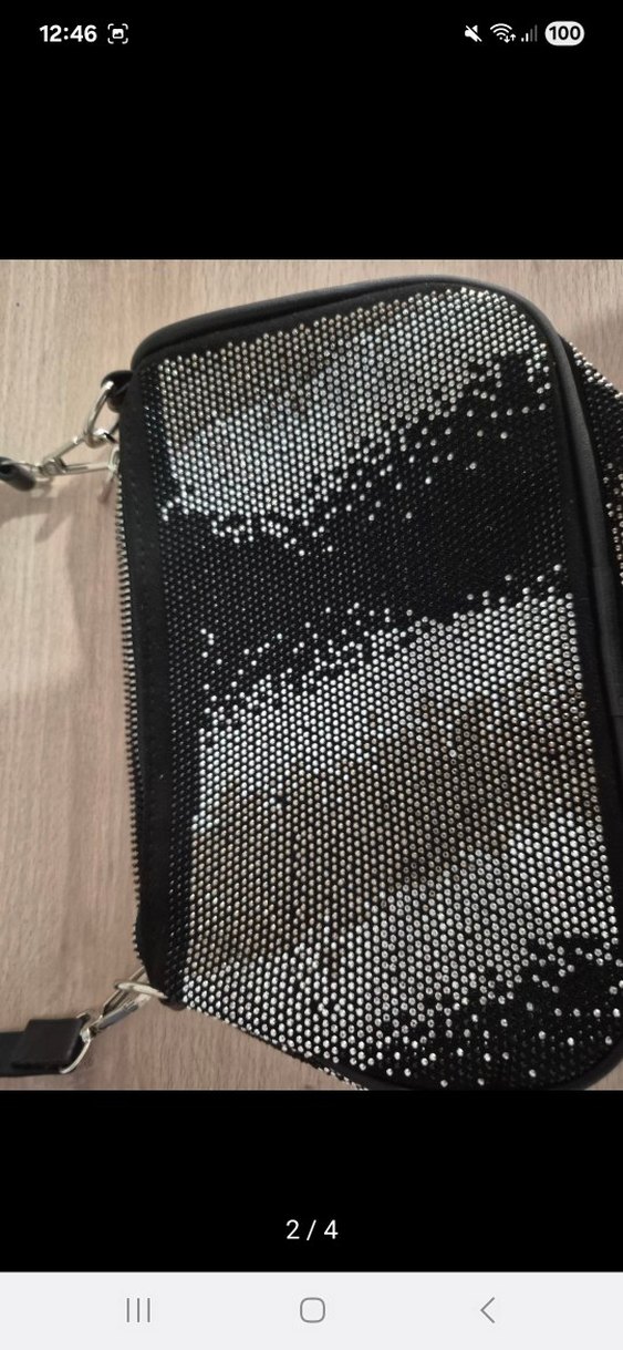 Gri Pul Detaylı Yılan Desenli Kadın Çanta - Görsel 2