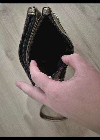 Gri Deri Kadın Portföy Çanta - Görsel 3