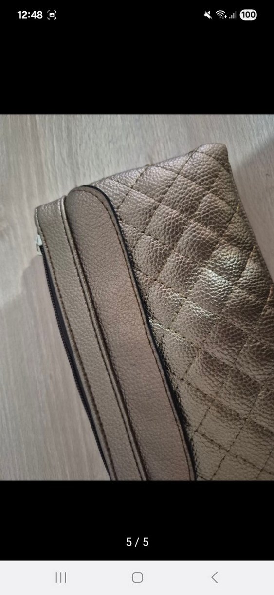 Gri Deri Kadın Portföy Çanta - Görsel 5