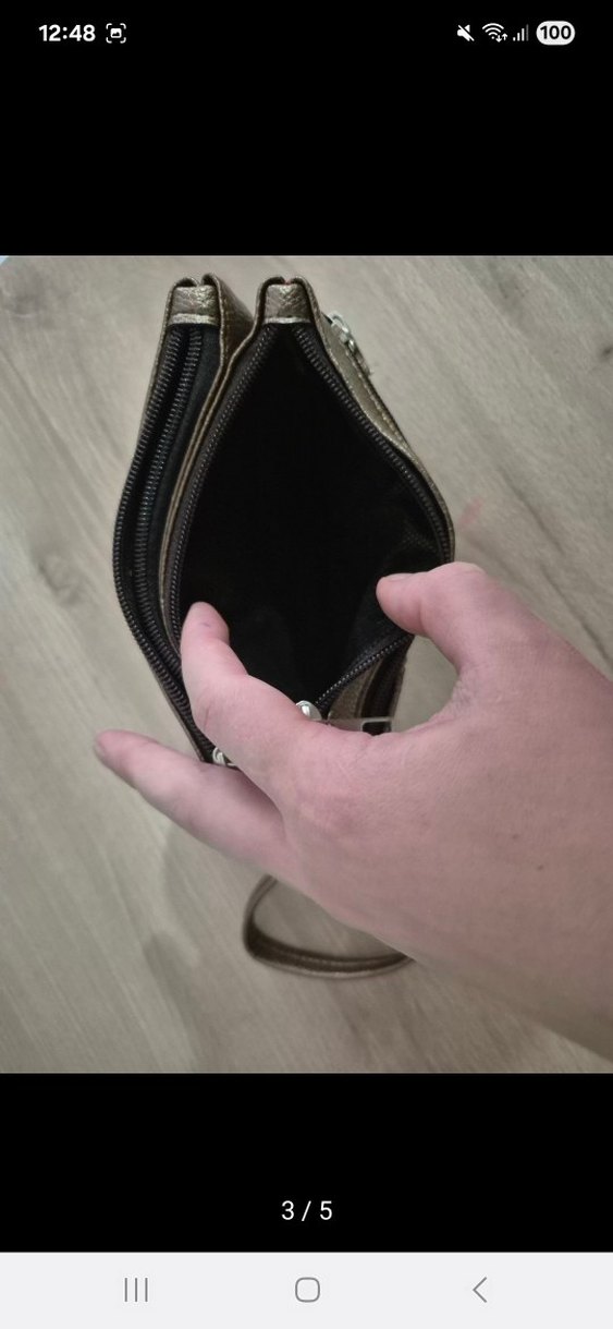 Gri Deri Kadın Portföy Çanta - Görsel 3