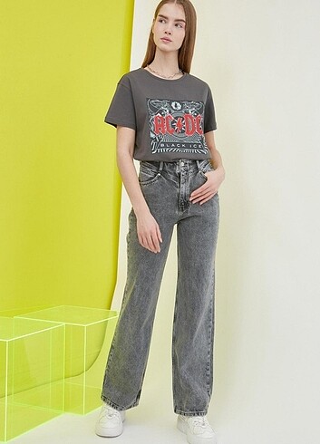 90s wide leg jeans trendyol antrasit 