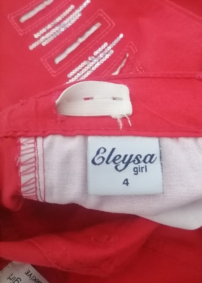 Kız çocuk tırtıklı simli pantalon - Görsel 4