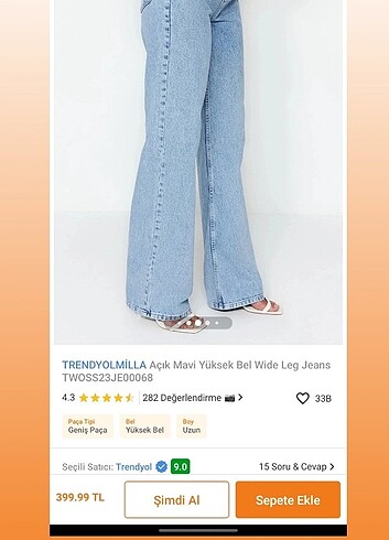 Trendyolmilla Mavi jeans / Pantolon