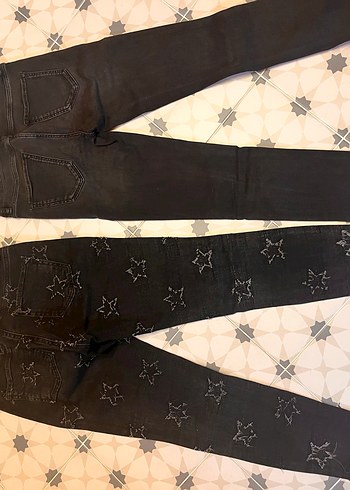 Gri Nakışlı ve skinny Massimo Dutti Kadın Jean Pantolon - Görsel 6