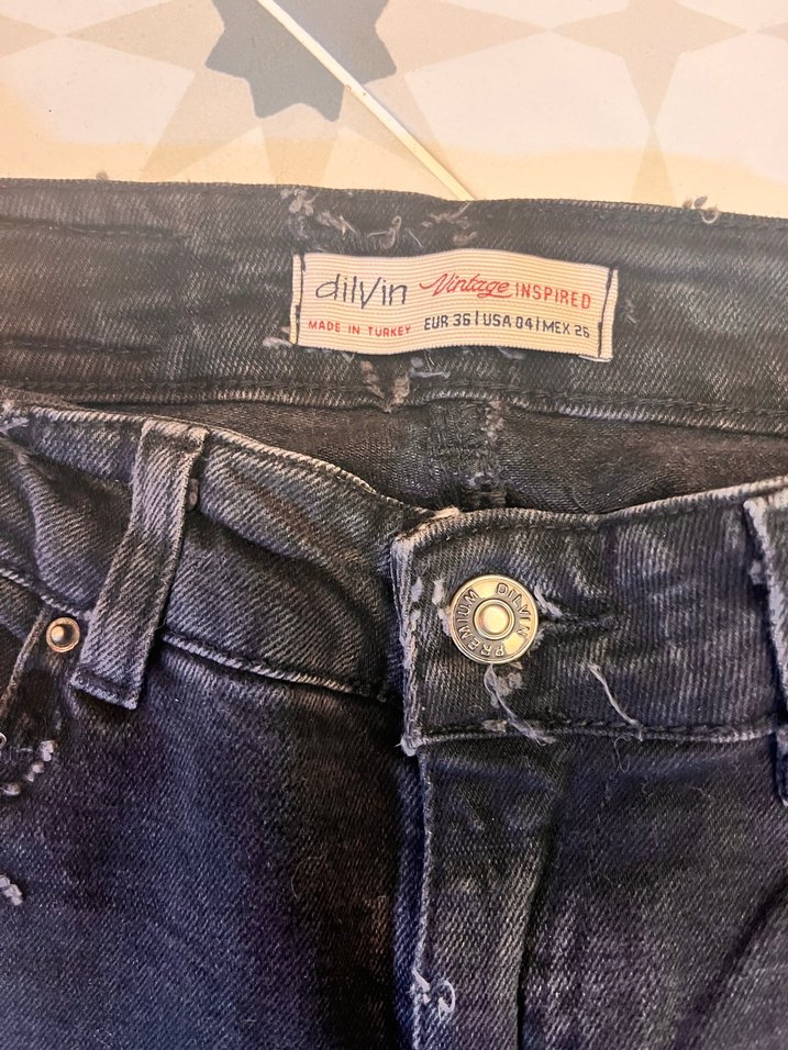 Gri Nakışlı ve skinny Massimo Dutti Kadın Jean Pantolon - Görsel 2