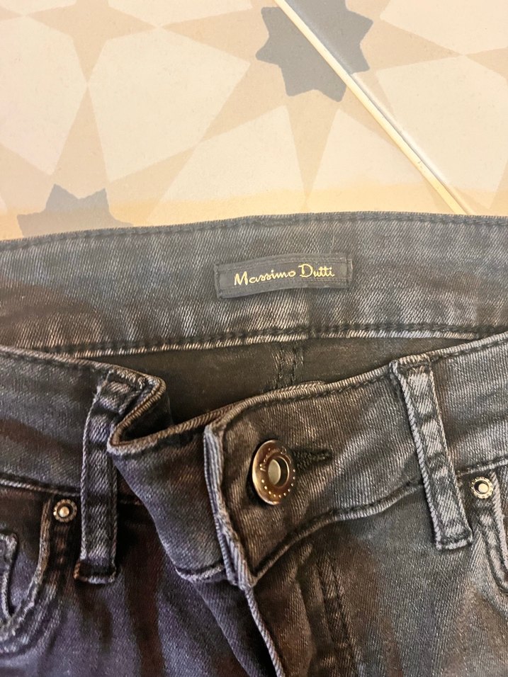 Gri Nakışlı ve skinny Massimo Dutti Kadın Jean Pantolon - Görsel 4