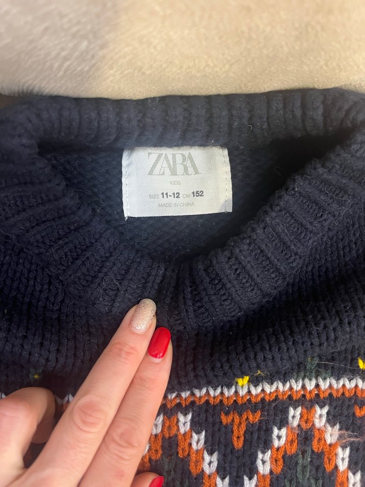 ZARA Erkek Çocuk Çok Renkli Desenli Triko Kazak - Görsel 2