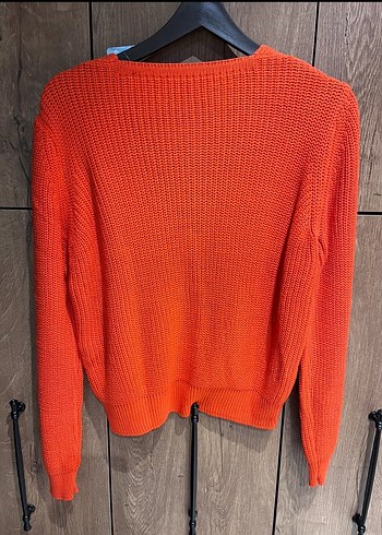 Taşlı  Kırmızı Örgü Kadın Hırka - Görsel 4