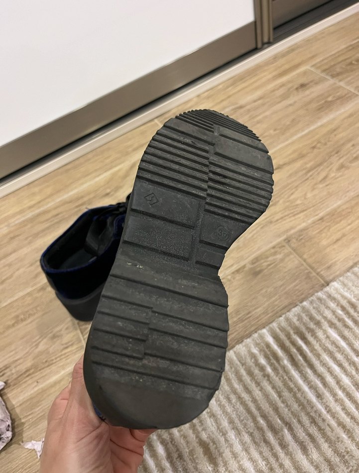 Kadın Mavi Platform Gotik Ayakkabı - Görsel 5