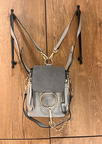 Zincir Detaylı Gri Süet Kadın Çanta - Görsel 5