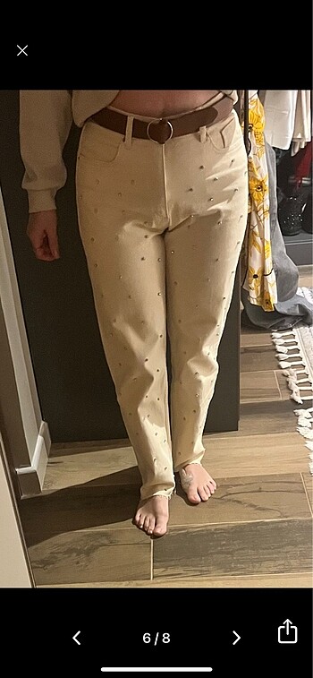 TAŞLI KOT PANTOLON - Görsel 7