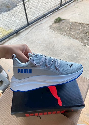 Puma Beyaz Gri Kadın  Spor Ayakkabı - Görsel 6