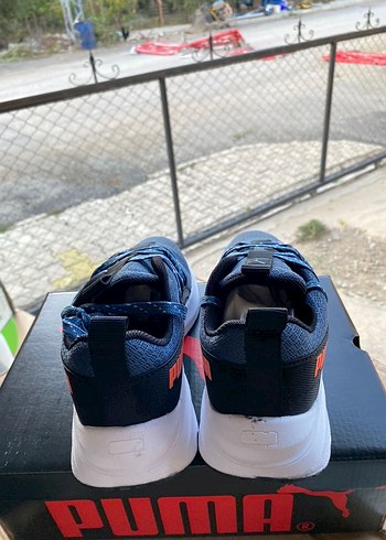 Mavi Puma Erkek Spor Ayakkabı Velcro - Görsel 4