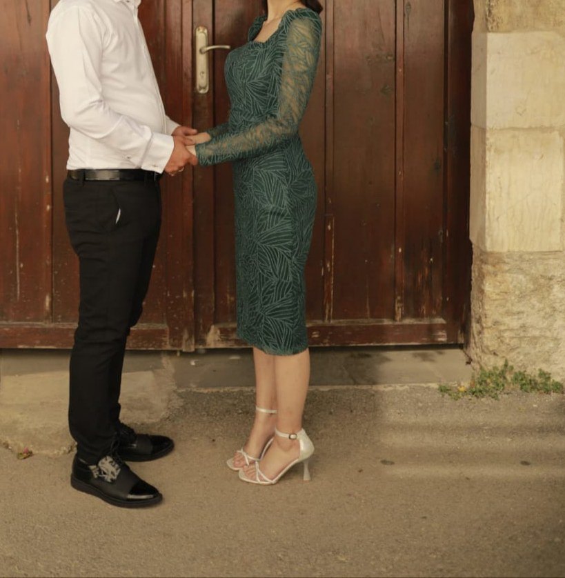 Yeşil Midi Abiye Elbise - Görsel 2