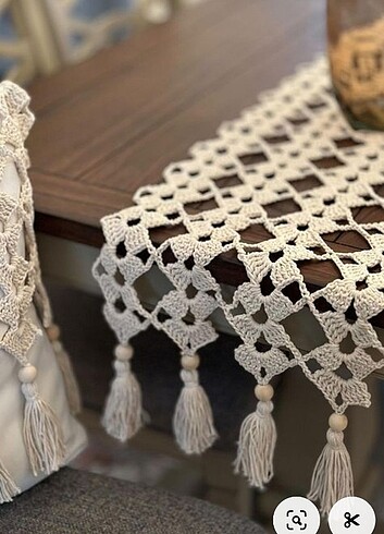 Örgü Kırlent ve Runner  - Görsel 5