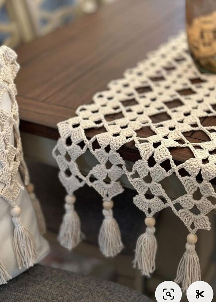 Örgü Kırlent ve Runner  - Görsel 5