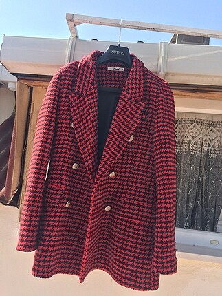 Kirmizi Siyah Blazer Ceket