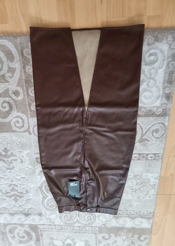 Kahverengi Deri Kemerli Midi etek - Görsel 2