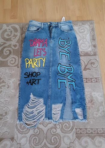 Shop Art 28 beden kot etek - Görsel 5