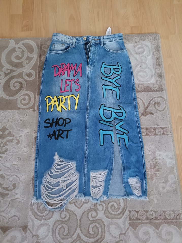 Shop Art 28 beden kot etek - Görsel 5