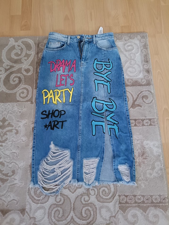 Shop Art 28 beden kot etek - Görsel 3