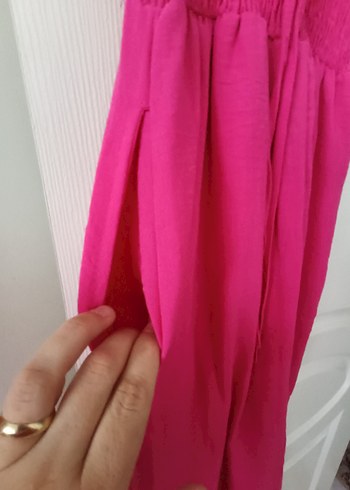 Pembe Nakışlı Bohem Uzun Elbise - Görsel 6