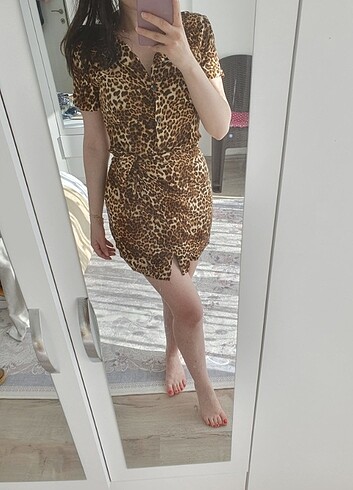 s Beden Leopar elbise
