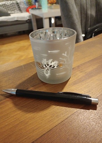 Beyaz Gri Ağaç Desenli Mumluk 3 boyutlu - Görsel 3