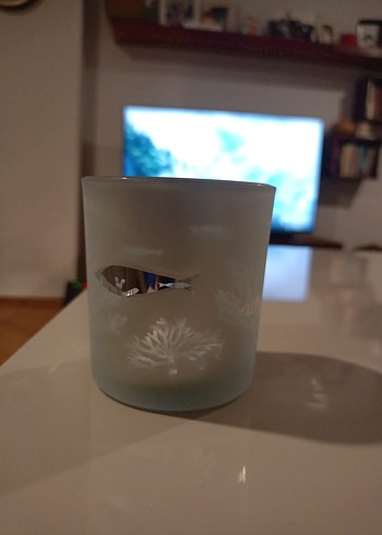 Beyaz Gri Ağaç Desenli Mumluk 3 boyutlu - Görsel 4