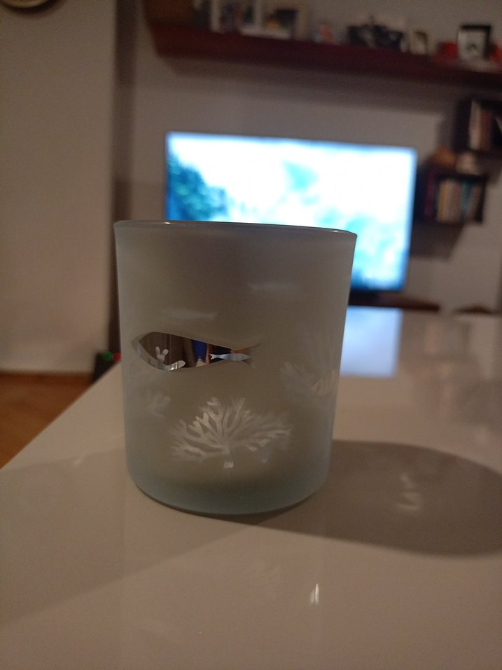 Beyaz Gri Ağaç Desenli Mumluk 3 boyutlu - Görsel 4