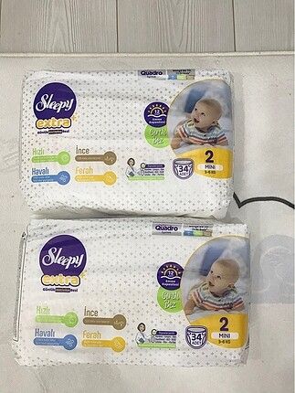 Sleepy extra 2 numara bebek bezi 2 adet