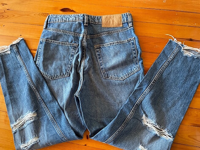 s Beden mavi Renk H&m yırtık jean yüksek bel