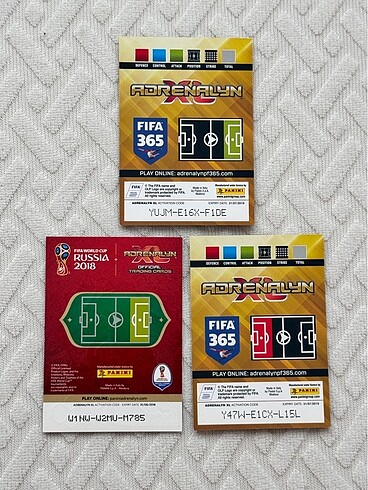  3 adet Panini Kart Ronaldo Carlos Neymar