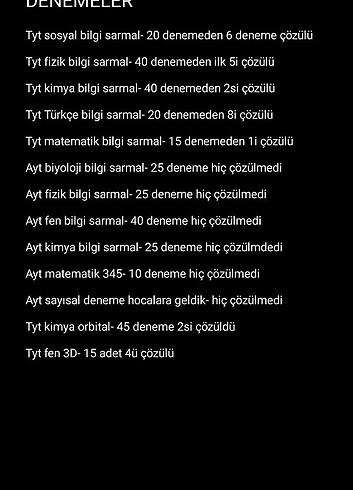 TYT AYT DENEMELER