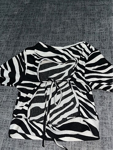 Diğer Zebra desenli crop