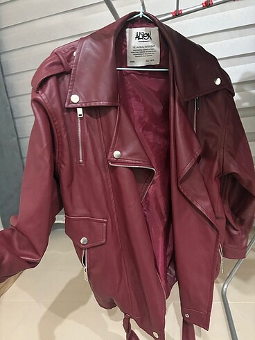bordo deri ceket