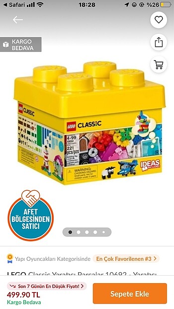  Beden Renk Lego Classic