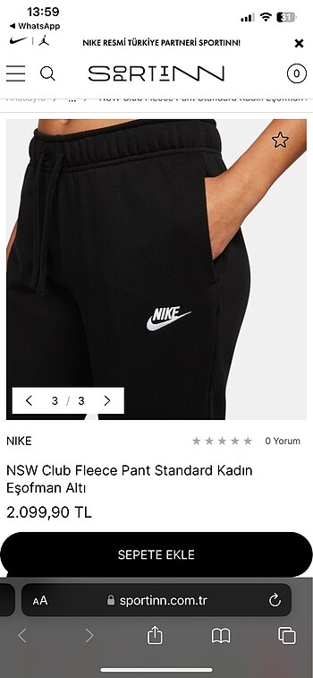 nike siyah esofman alti