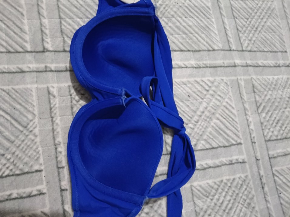 Mavi Strappy Tokalı Kadın Bikini Üstü - Görsel 2