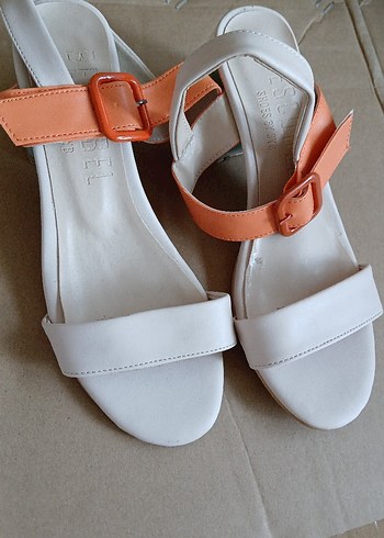 Diğer Kadın Çok Renkli Denim Bağcıklı Topuklu Sandalet