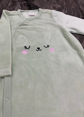 Nakışlı Pastel Gri Bebek Tulum - Görsel 3